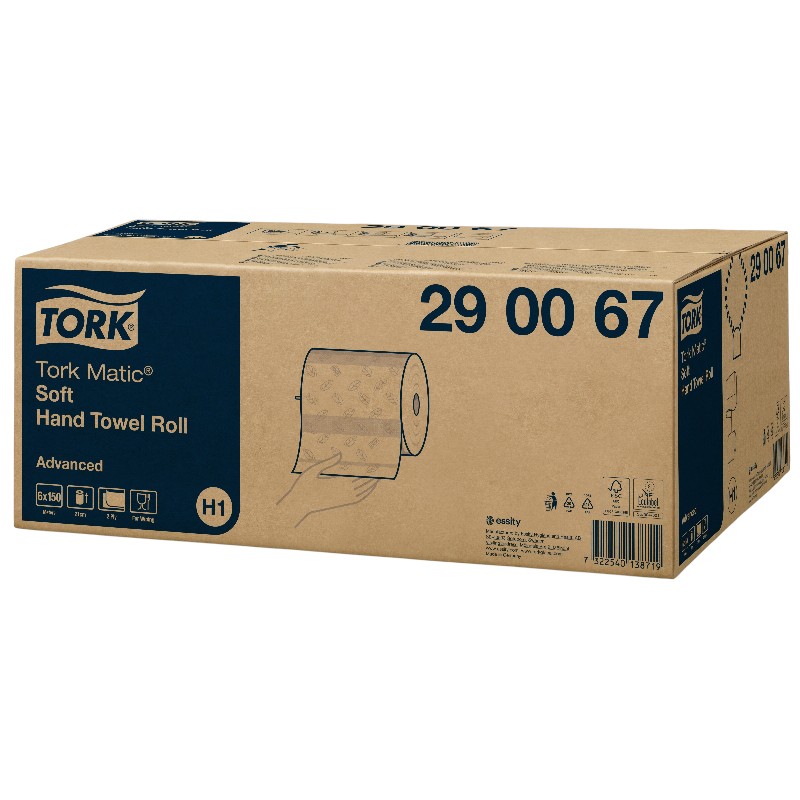 290067 - Tork Matic® Handtücher - 2-lagig - Weich, Weiß gemischt - 150 m - H1 - 6er-Packung